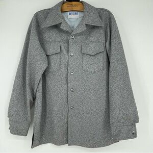 Vintage Farah Jacket Mens Grey Leisure Suit Coat Time Out Dagger Collar USA